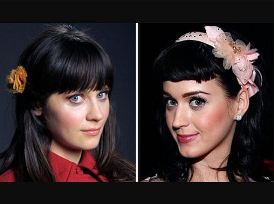 Actress Zooey Deschanel and singer Katy Perry