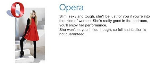 If browsers were women - Opera